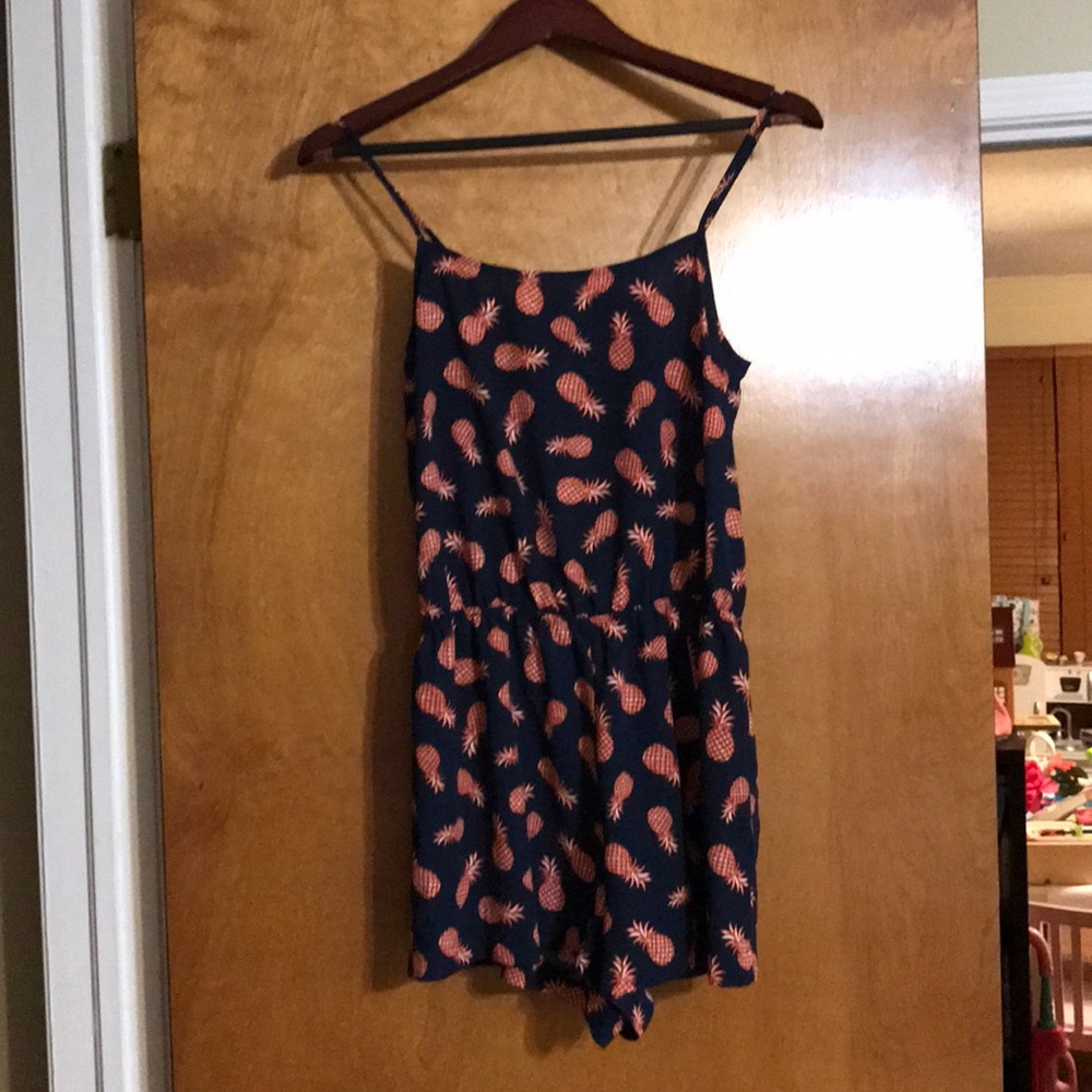 Navy Pineapple Romper